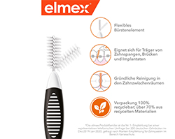 ELMEX Interdental brushes ISO size 8 1.5 mm black, 8 pcs