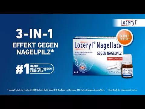 Video about Loceryl nail polish against nail fungus DIREKT-applicator, 3 ml