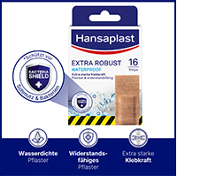 HANSAPLAST extra robust waterproof plaster strips, 16 pcs