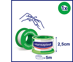 HANSAPLAST Sensitive fixation plaster 2.5 cm x 5 m, 1 pc