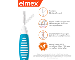 ELMEX Interdental brushes ISO size 3 0.6 mm blue, 8 pcs
