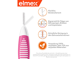 ELMEX Interdental brushes ISO size 0 0.4 mm pink, 8 pcs