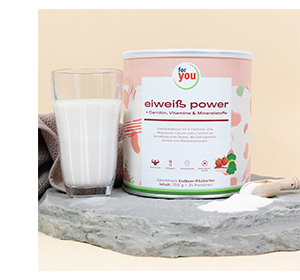 FOR YOU protein power strawberry powder, 750 g
