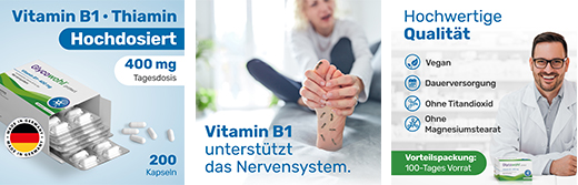 GLYCOWOHL Vitamin B1 Thiamine 400 mg high-dose capsules, 200 pcs