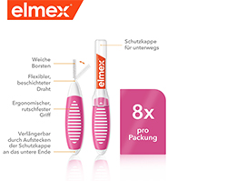 ELMEX Interdental brushes ISO size 0 0.4 mm pink, 8 pcs