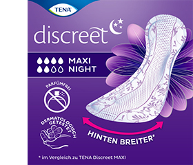 TENA LADY Discreet pads maxi night, 12 pcs