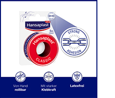 HANSAPLAST Classic fixation plaster 2.5 cm x 5 m, 1 pc