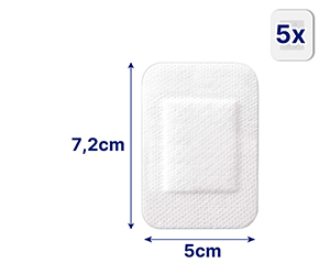 HANSAPLAST Ultra Sensitive Wound Dressing 5x7.2 cm XL, 5 pcs