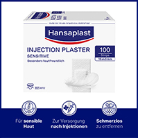 HANSAPLAST Sensitive injection plasters 1.9x4 cm, 100 pcs