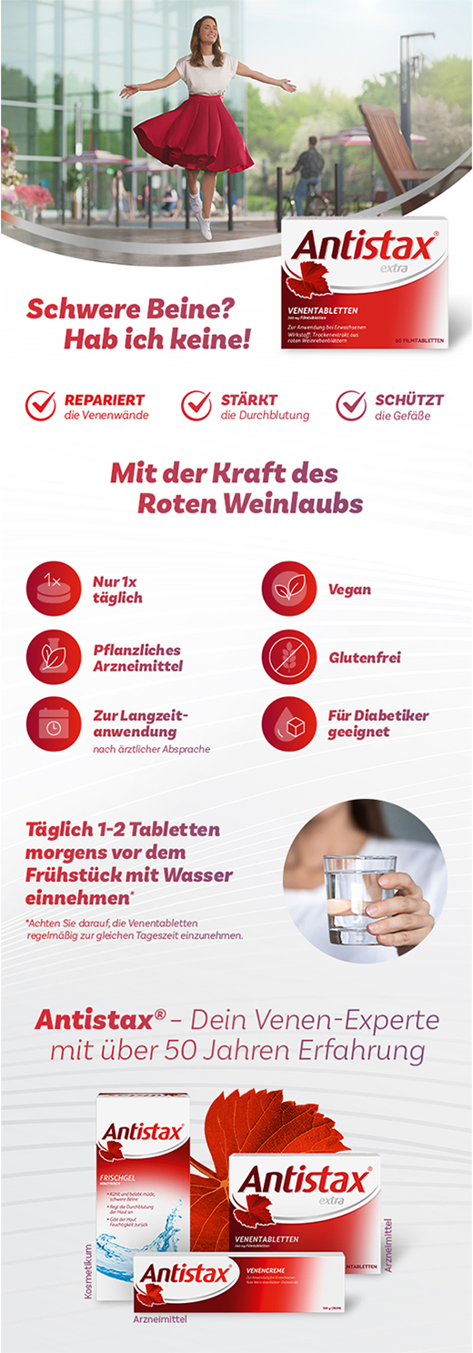 ANTISTAX extra vein tablets, 180 pcs