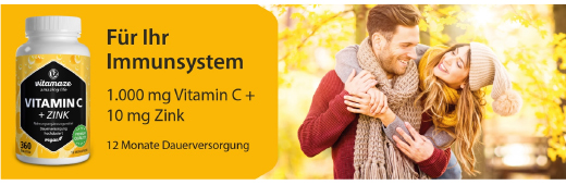 VITAMIN C 1000 mg high-dose+zinc vegan tablets, 180 pcs