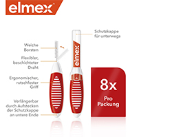 ELMEX Interdental brushes ISO size 2 0.5 mm red, 8 pcs