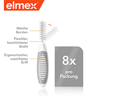 ELMEX Interdental brushes ISO size 7 1.3 mm grey, 8 pcs
