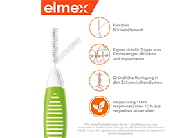 ELMEX Interdental brushes ISO size 5 0.8 mm green, 8 pcs