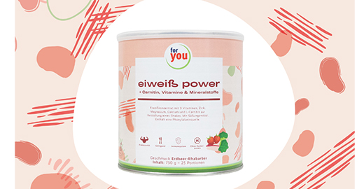 FOR YOU protein power strawberry powder, 750 g