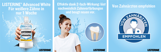 LISTERINE Erweiterte weiße Mundspülung, 600 ml