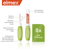 ELMEX Interdental brushes ISO size 5 0.8 mm green, 8 pcs