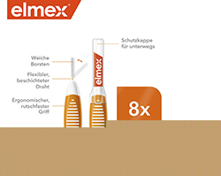 ELMEX Interdental brushes ISO size 1 0.45 mm orange, 8 pcs