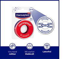 HANSAPLAST Classic fixation plaster 1.25 cm x 5 m, 1 pc