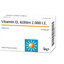 VITAMIN D3 KÖHLER 2,000 I.U. capsules, 20 pcs