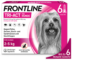 FRONTLINE Tri-Act Drop-on solution for dogs 2-5 kg, 6 pcs
