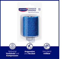 HANSAPLAST Fixation bandage self-adhesive.6 cmx4 m blue, 1 pc