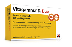 VITAGAMMA D3 Duo 1.000 I.E Vit.D3 150mg Magnes.NEM, 100 pcs