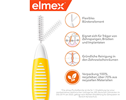 ELMEX Interdental brushes ISO size 4 0.7 mm yellow, 8 pcs