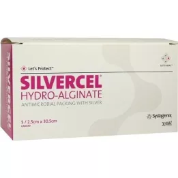 SILVERCEL Hydroalginate tamponade 2.5x30.5 cm, 5 pcs