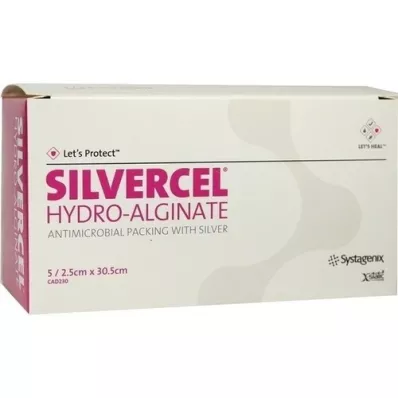 SILVERCEL Hydroalginate tamponade 2.5x30.5 cm, 5 pcs