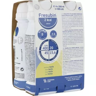 FRESUBIN 2 kcal DRINK Vanilla drinking bottle, 4X200 ml