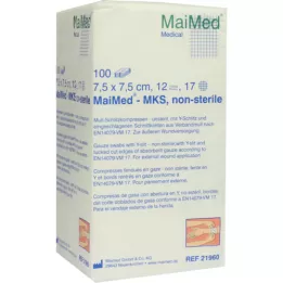 SCHLITZKOMPRESSEN 7.5x7.5 cm non-sterile 12-fold, 100 pcs