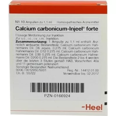 CALCIUM CARBONICUM INJEEL forte ampoules, 10 pcs