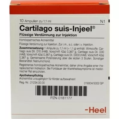 CARTILAGO suis Injeel ampoules, 10 pcs