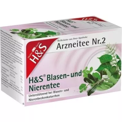 H&S Bladder and kidney tea filter bags, 20X2.0 g H&S Bladder and kidney tea filter bags, 20X2.0 g