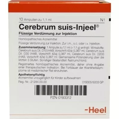 CEREBRUM SUIS Injeel ampoules, 10 pcs CEREBRUM SUIS Injeel ampoules, 10 pcs