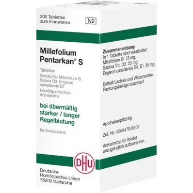 MILLEFOLIUM PENTARKAN S tablets, 200 pcs MILLEFOLIUM PENTARKAN S tablets, 200 pcs