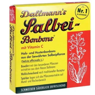 DALLMANNS Sage candies with Vit.C., 20 pcs