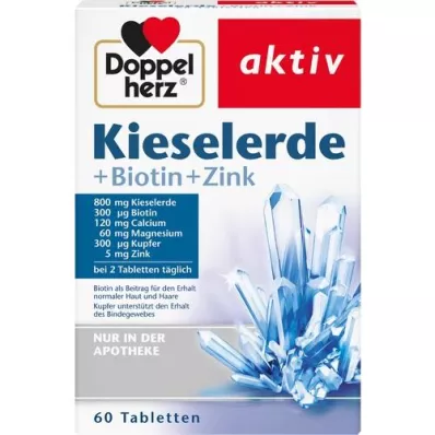 DOPPELHERZ Silica+biotin+zinc tablets, 60 pcs