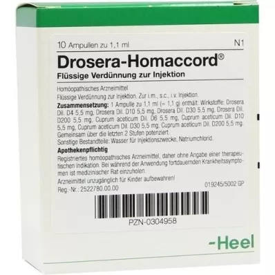 DROSERA HOMACCORD Ampoules, 10 pcs