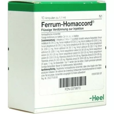 FERRUM HOMACCORD Ampoules, 10 pcs FERRUM HOMACCORD Ampoules, 10 pcs