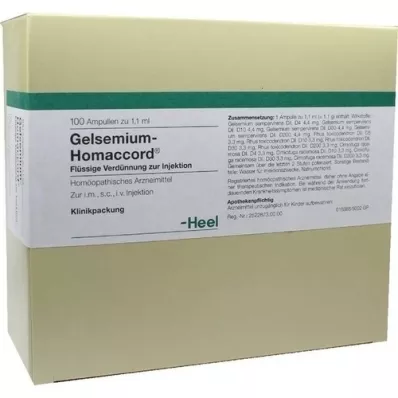 GELSEMIUM HOMACCORD Ampoules, 100 pcs