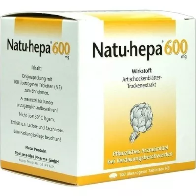 NATU HEPA 600 mg coated tablets, 100 pcs