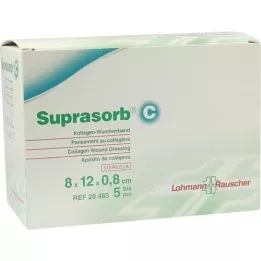 SUPRASORB C Collagen wound dressing 0.8x8x12 cm, 5 pcs