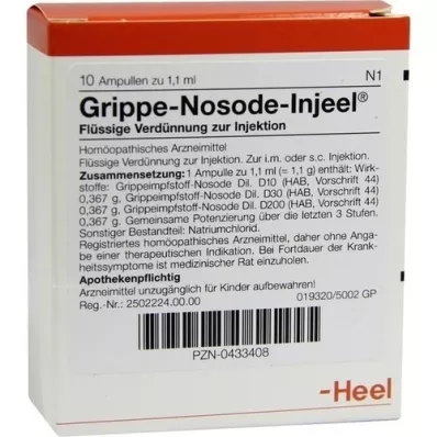 GRIPPE NOSODE Injeel ampoules, 10 pcs GRIPPE NOSODE Injeel ampoules, 10 pcs