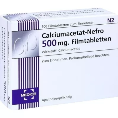 CALCIUMACETAT NEFRO 500 mg film-coated tablets, 100 pcs