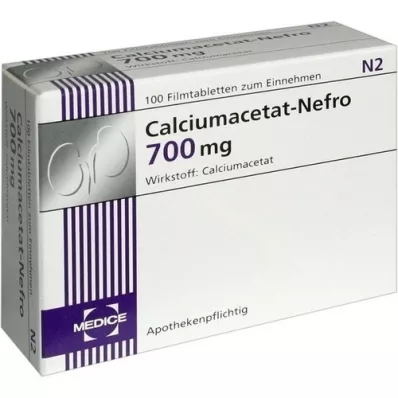 CALCIUMACETAT NEFRO 700 mg film-coated tablets, 100 pcs CALCIUMACETAT NEFRO 700 mg film-coated tablets, 100 pcs