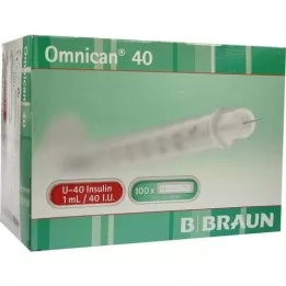 OMNICAN Insulin syringe 1 ml U40 with channel 0.30x12 mm single, 100x1 pcs