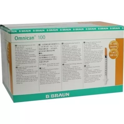 OMNICAN Insulin syringe 1 ml U100 with channel 0.30x12 mm, 100x1 pcs