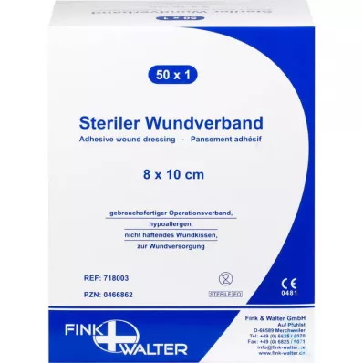 WUNDVERBAND sterile 8x10 cm, 50 pcs
